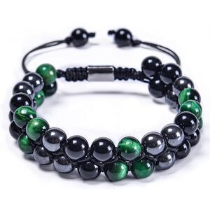 Triple Protection Bracelet Fashion Crystal Bracelet for Men Women Tiger Eye Bead